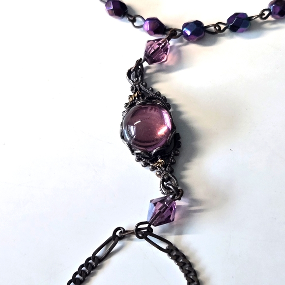 Vintage Authentic Miriam Haskell Necklace - purple gems - Picture 2 of 11